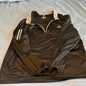 Adidas Black and Gray Quarter-Zip Top